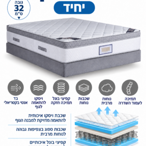 מזרן רויאל ויסקו יחיד אורטופדי – שכבת ויסקו לנוחות ותמיכה | גובה 32 ס״מ